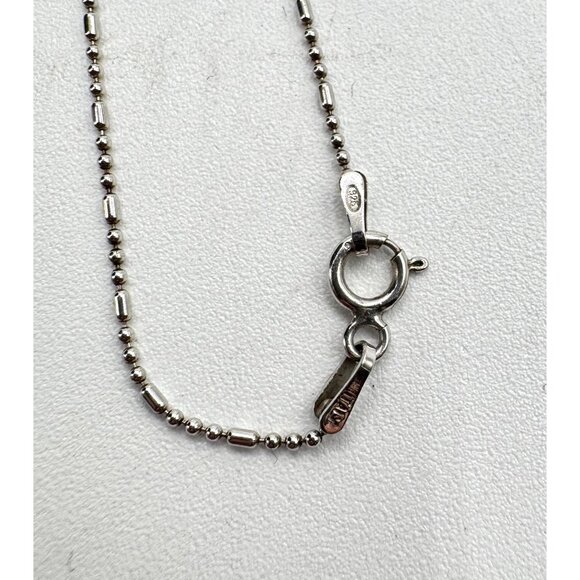 Blue Glass Sterling Silver Tear Drop Pendant On A Sterling Silver Chain - Picture 5 of 5